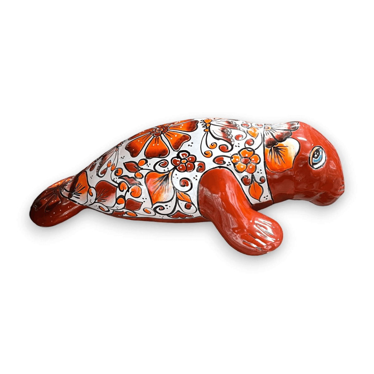 Mexican Handmade Seal Statue | Colorful Talavera Seal