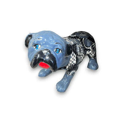 Medium Handmade Talavera Dog Statue | Hand-Painted Animal Artwork