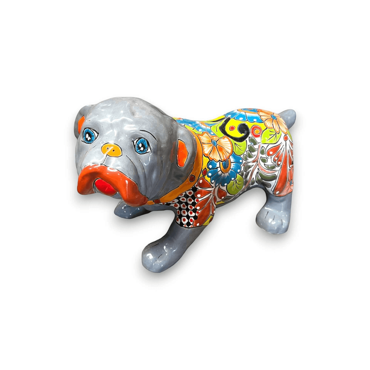 Medium Handmade Talavera Dog Statue | Hand-Painted Animal Artwork