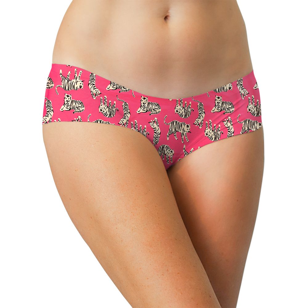 Hot Pink Tiger No Show Laser Cut Hipster