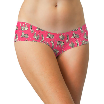 Hot Pink Tiger No Show Laser Cut Hipster