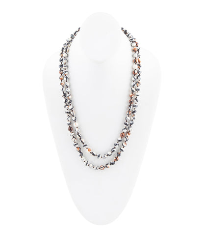 Immeasurable Jasper Black and White Wrap Necklace