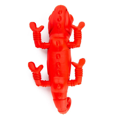 Jeffers Red Chameleon Natural Eco-Friendly Rubber Dental Dog Chew Toy for Medium Chewers