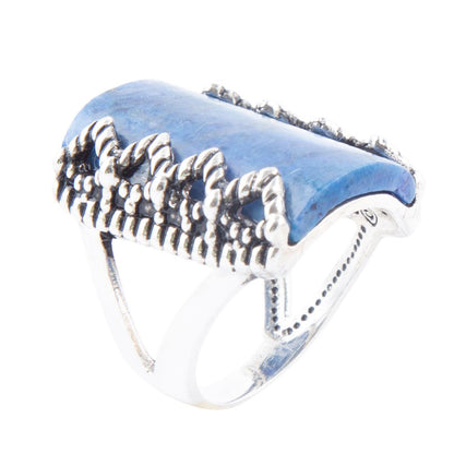 Blue Lapis Slice and Sterling Silver Ring