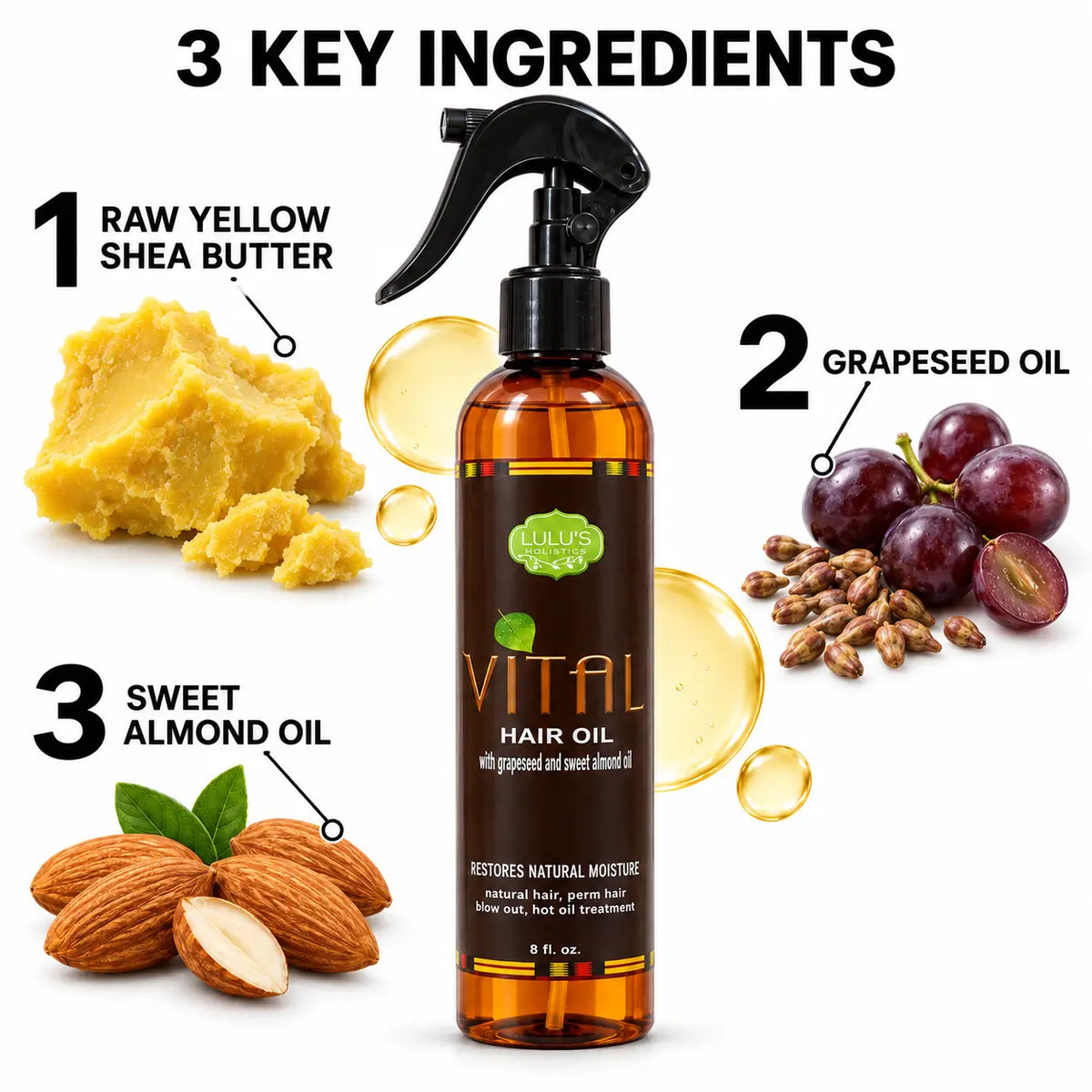 Vital Hair Oil-Growth-Boosting Treatment for Thinning Hair