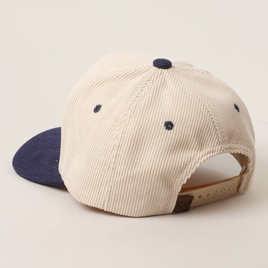 "Makin' Cowboys Cry" Corduroy Trucker Hat — Two-Tone Soft Textured Corduroy with Bold Embroidery
