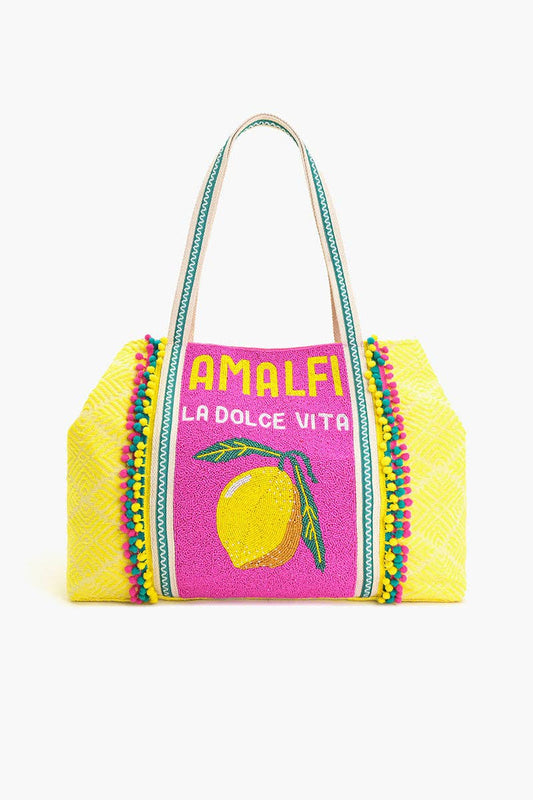 Amalfi Embellished Woven Market Tote