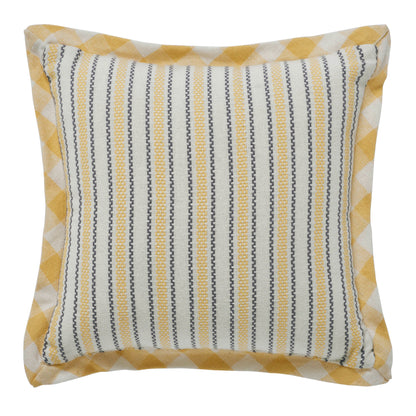 VHC "Me & My Honey" Bee Accent Pillow 9" x 9" | Farmhouse Gingham Throw Pillow