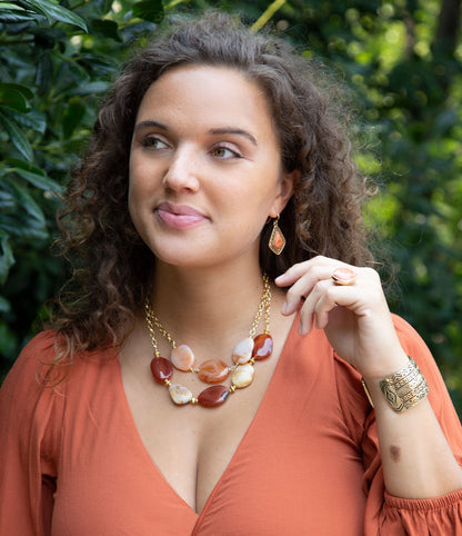 Native Vibe Orange Sponge Coral Arrow Earrings