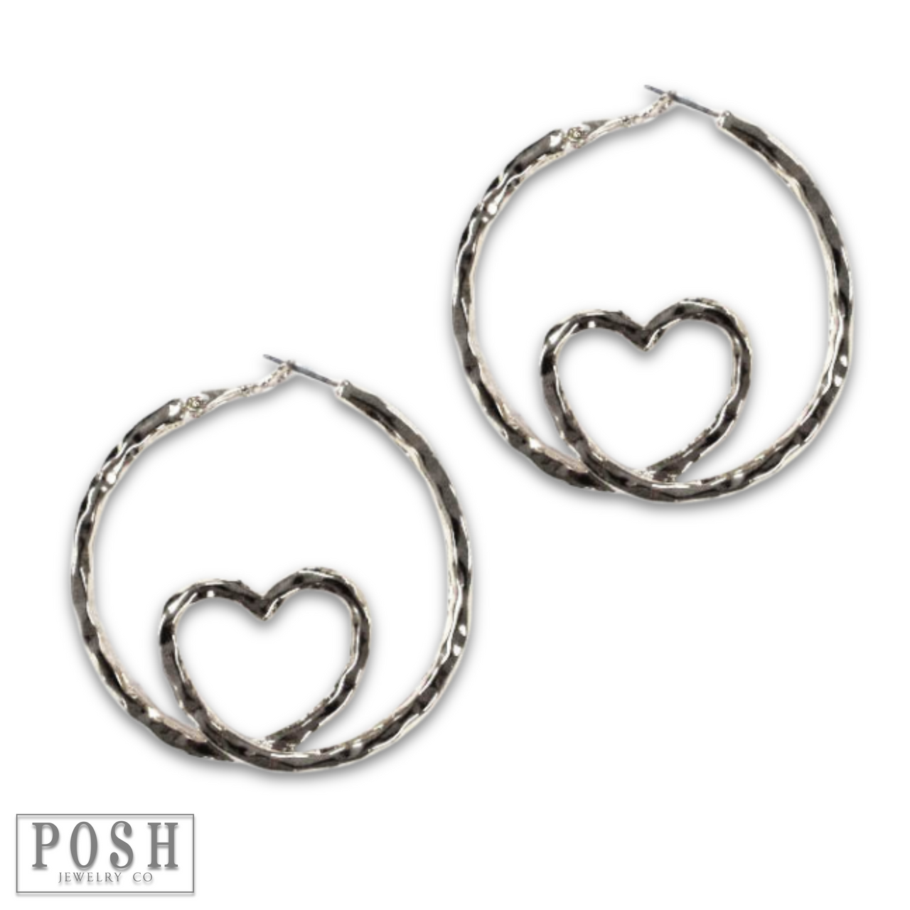 Twisted heart hoop earring - LC