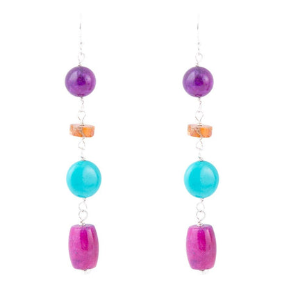 Prescott Blue Magnesite Sterling Silver Drop Earrings