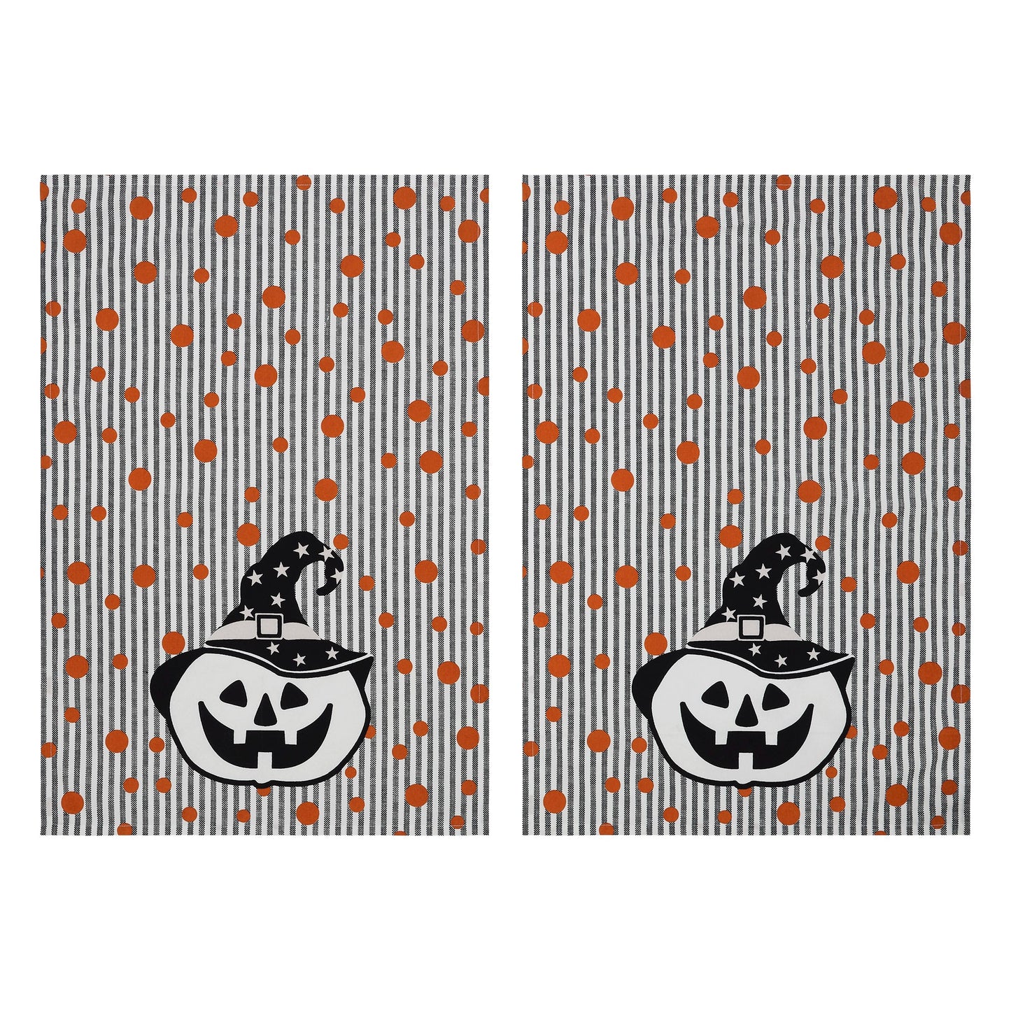 Whimsical Jack-o'-Lantern Halloween Kitchen Towels – Set of 2 Fall Tea Towels