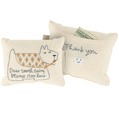 Puppy Dog Tooth Fairy Pocket Pillow by Primitives by Kathy