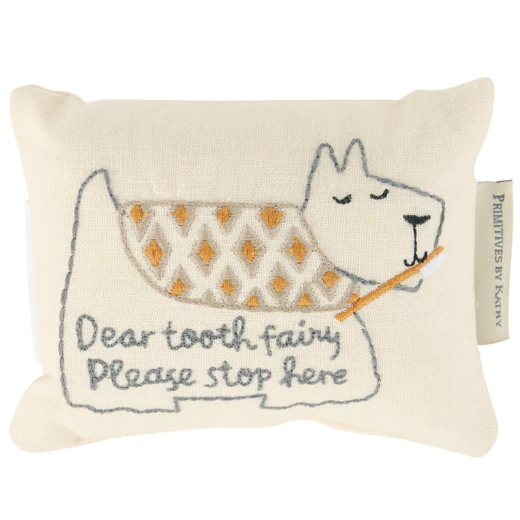 Puppy Dog Tooth Fairy Pocket Pillow by Primitives by Kathy