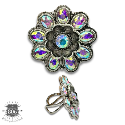 Western flower shape ring