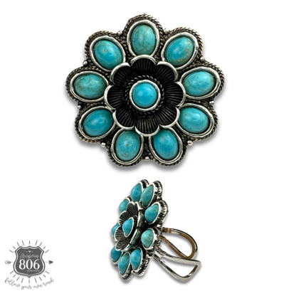Western flower shape ring