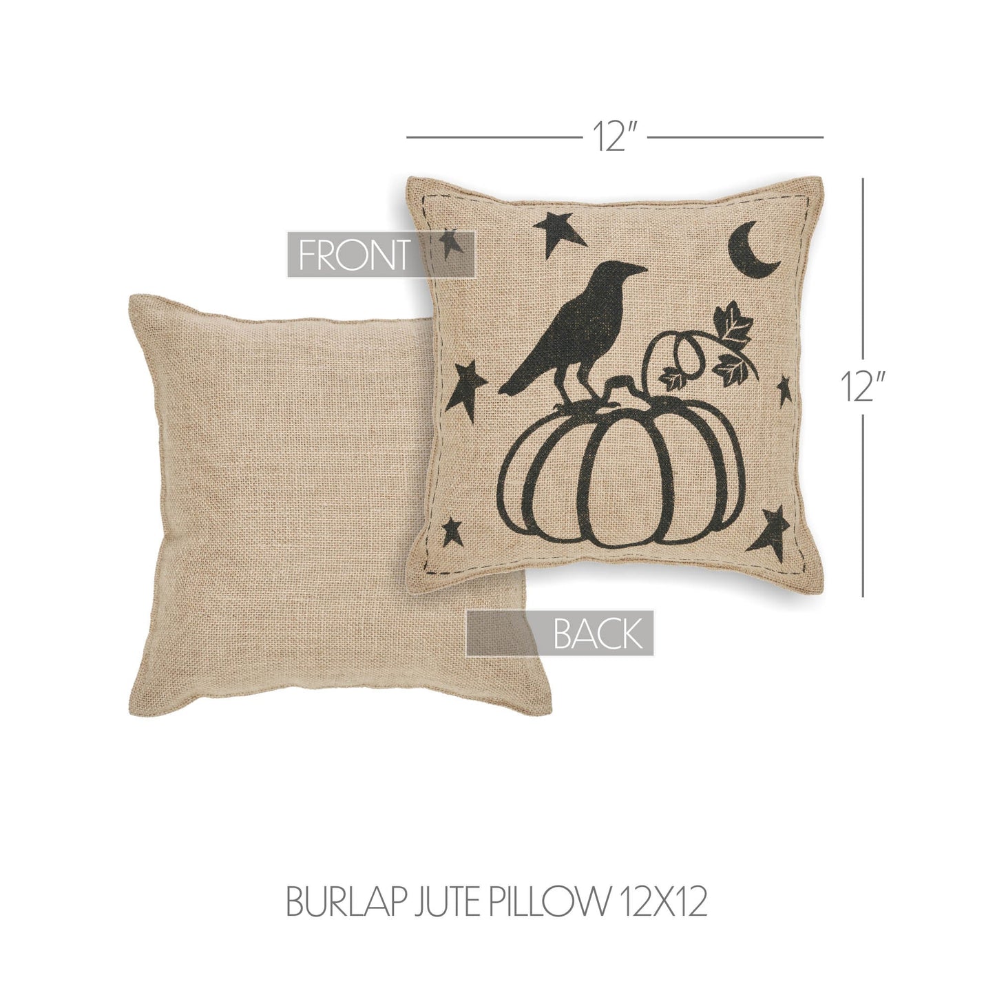 Raven & Pumpkin Gothic Fall Throw Pillow