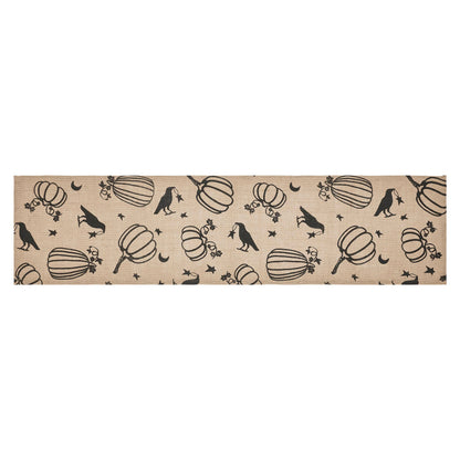 Raven & Pumpkin Gothic Halloween Table Runner