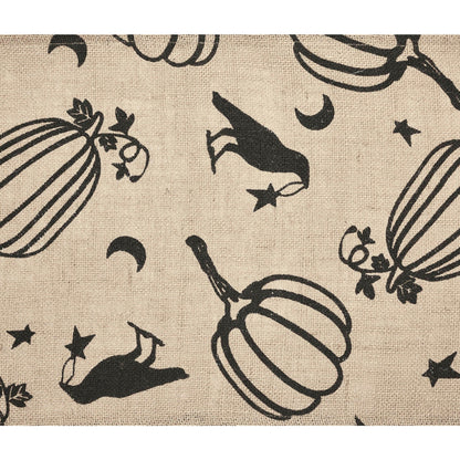 Raven & Pumpkin Gothic Halloween Table Runner