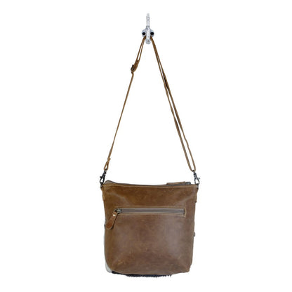 Myra Frontier Trail Embossed Leather Crossbody Bag â€“ Western Hairon Purse with Adjustable Leather Strap