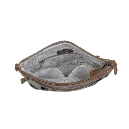 Myra Frontier Trail Embossed Leather Crossbody Bag â€“ Western Hairon Purse with Adjustable Leather Strap