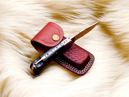 Handmade Stainless Steel Pocket Knife with Exotic Wood