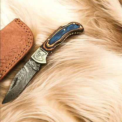 Custom Handmade Folding Knife – Exotic Wood Handle