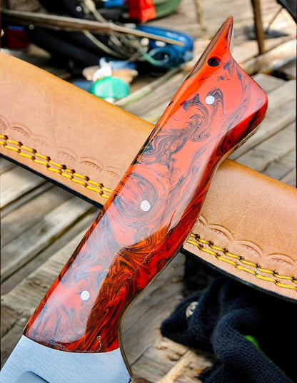 Premium 15" Handmade Fillet Knife with Epoxy Resin Handle
