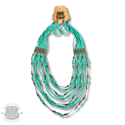 Seed bead multi-strand necklace set