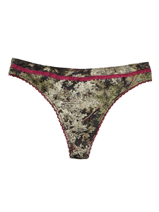 Women's Camo Hunting Thong - King's Camo Scalloped Lace Underwear - Wilderness Dreams