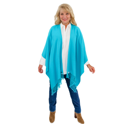 Signature Line Shawl Wrap - Turquoise