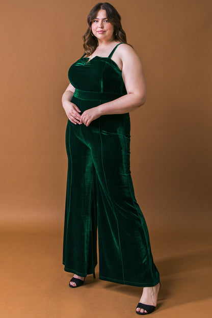 BLOW A KISS VELVET JUMPSUIT