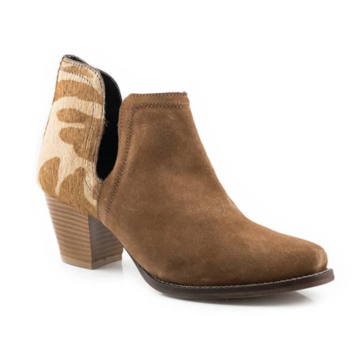Roper Rowdy (Tan) - Women's Cow Hair Ankle Boot