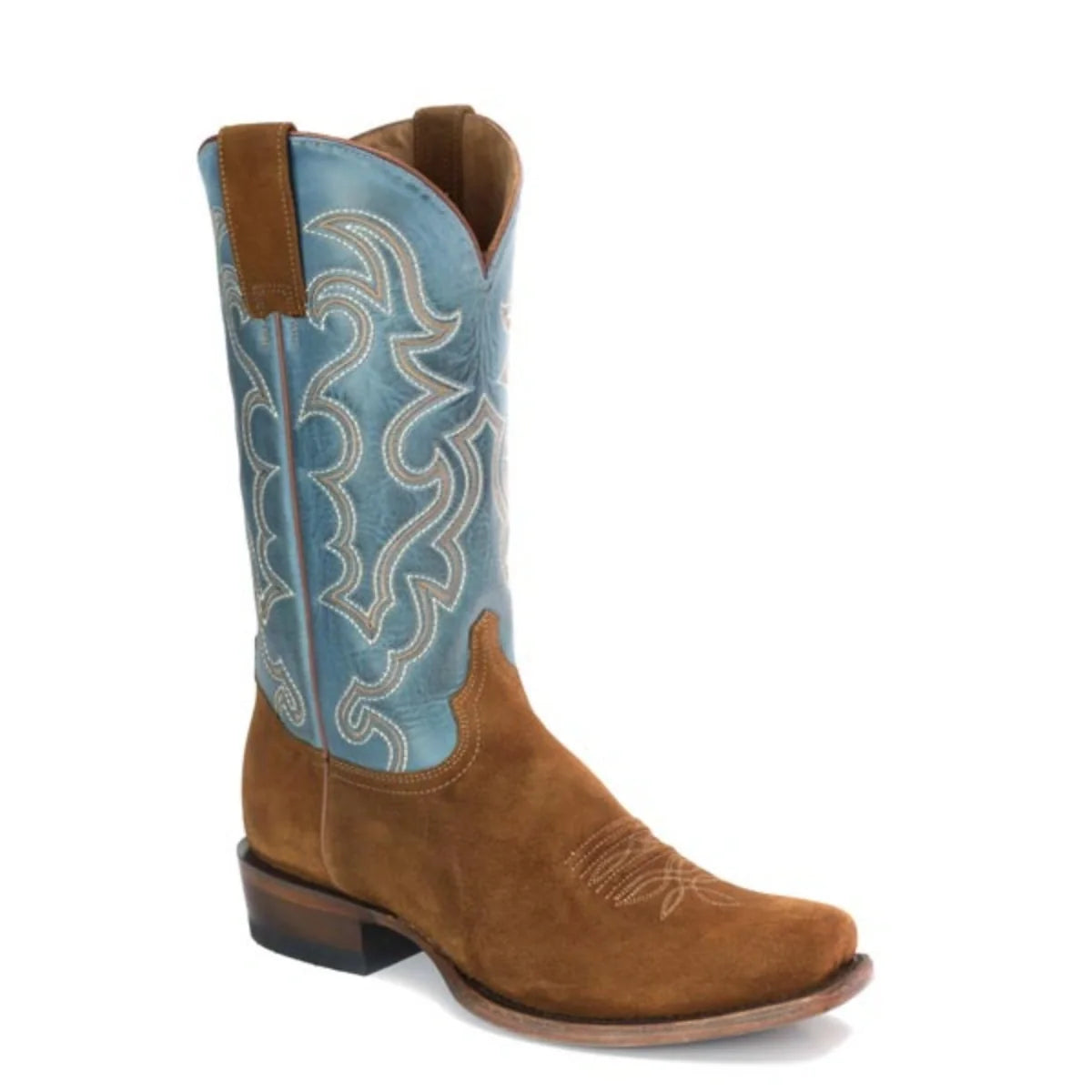 Stetson Bronco (Blue) - Men's Suede Cowboy Boot