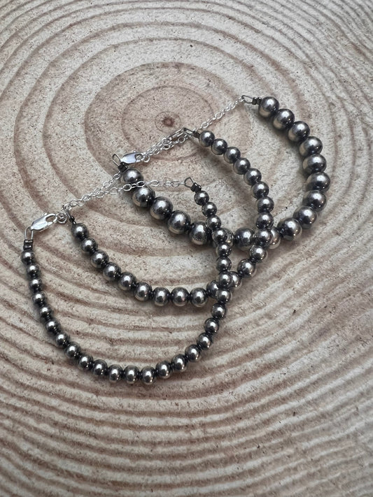 Sterling Pearl Bracelet — Available in 3mm, 4mm, 5mm, or 6mm