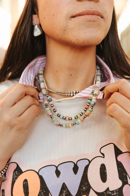 Sterling Silver Spring Pastel Opal Necklace