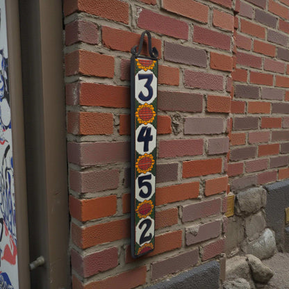 Sunflower Talavera Number Tiles | Mexican Address Art