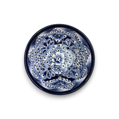 5" Talavera Blue & White Bowl | Handmade Mexican Dinnerware