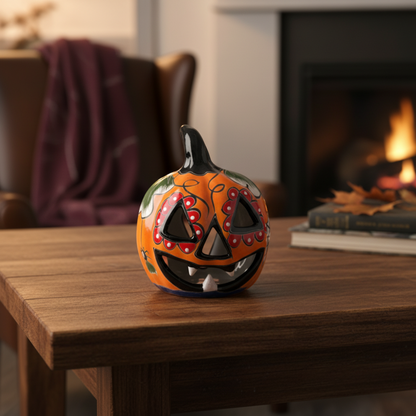 Talavera Jack-O'-Lantern | Colorful Mexican Pumpkin Decor