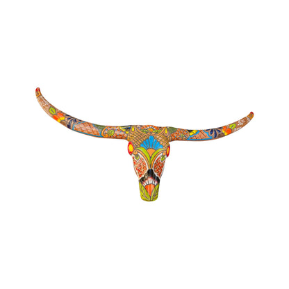 Talavera Longhorn Skull | Handmade Mexican Bull Wall Art