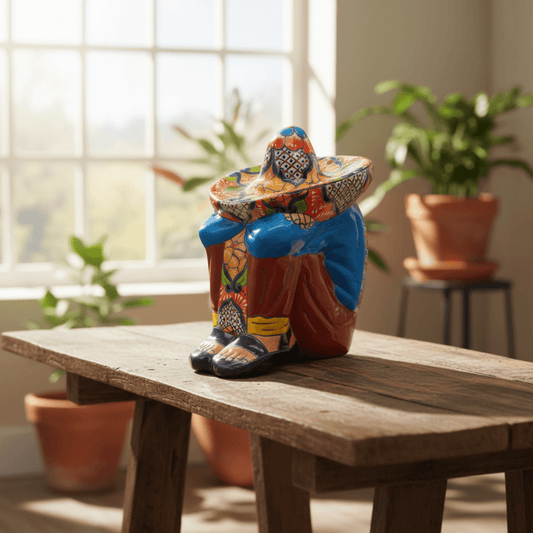 Talavera Panchito Sleeping Man Figurine | XL Hand-Painted Art