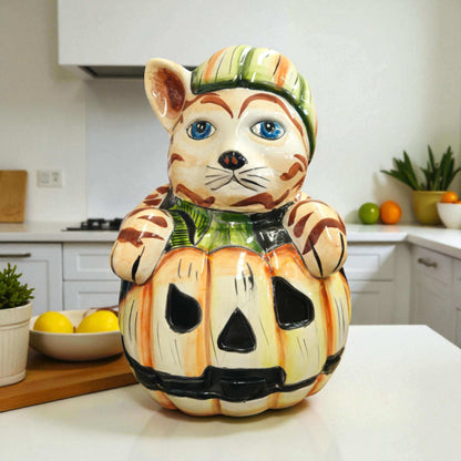 Talavera Pumpkin Animal Statue | Whimsical Fall Decor