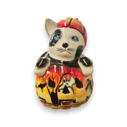 Talavera Pumpkin Animal Statue | Whimsical Fall Decor