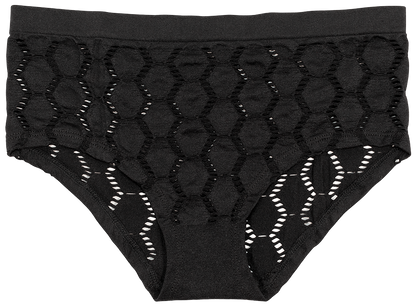 Peek-A-Boo Jacquard Seamless Boyshort in Black or Peach