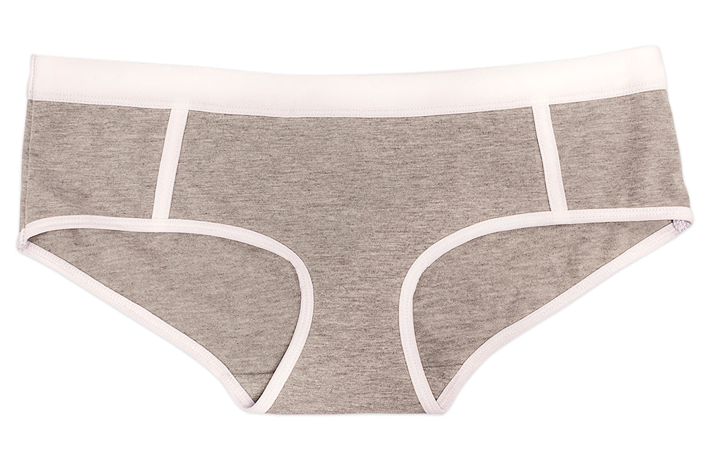 Retro Boyshort-Style Brief in Heather Gray