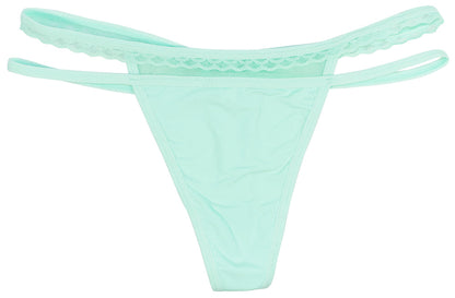 Strappy Thong with Mesh and Lace Detail