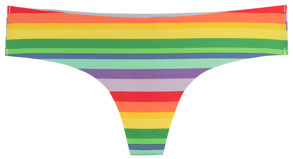 Rainbow No Show Laser Cut Thong