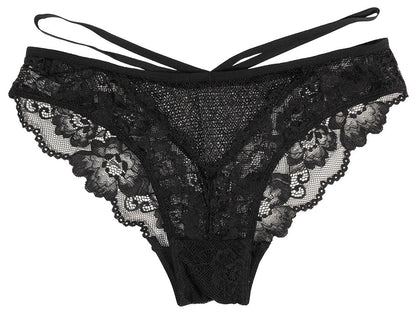 Strappy Floral Lace and Mesh Cheeky