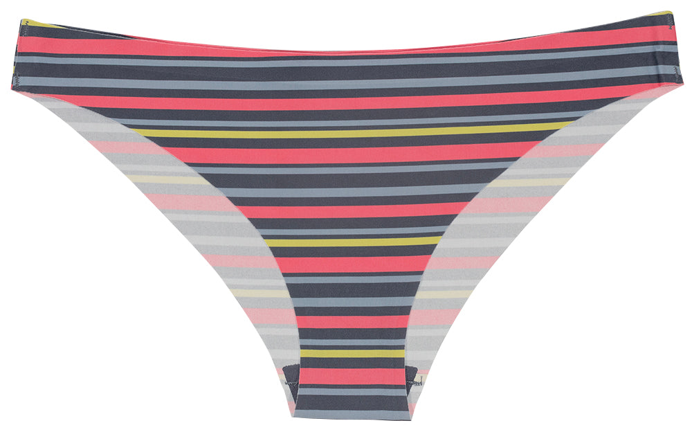 Striped No Show Laser Cut Thin Side Bikini