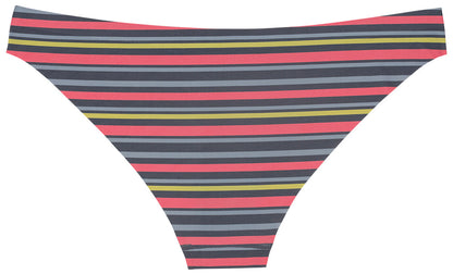 Striped No Show Laser Cut Thin Side Bikini